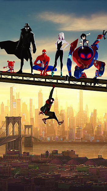 Spider-Gwen, Miles Morales, spider man, movie, Spider-Man: Into The Spider-Verse HD phone wallpaper