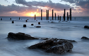 Nature, Stones, Sea, Fog, Ocean HD wallpaper