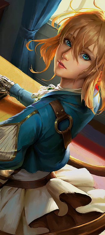 Violet Evergarden, love, beautiful, Anime, doll, helper, lady, blonde, typewriter HD phone wallpaper