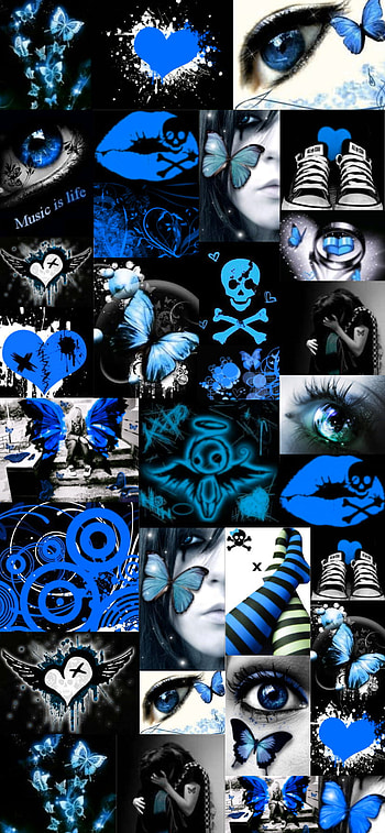 Blue tears, aqua, graph, emo, scene HD phone wallpaper