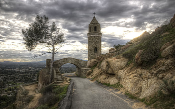 Riverside, California, Peace Tower, Riverside mountain HD wallpaper