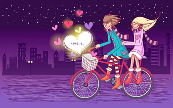 Bicycle, Love Couples HD wallpaper