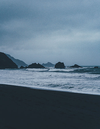 Nature, Twilight, Ocean, Dusk, Evening, Foam, Surf HD phone wallpaper