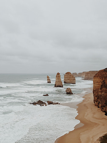 Nature, Sea, Waves, Beach, Rocks HD phone wallpaper
