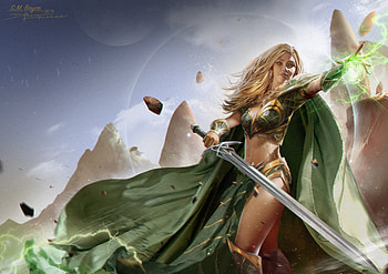 Fantasy Girl With Powers, fantasy-girls, artist, artwork, digital-art, deviantart HD wallpaper