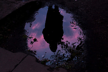 Water, Reflection, Dark, Silhouette, Loneliness, Puddle HD wallpaper