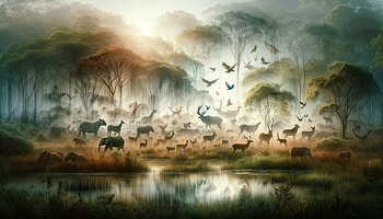 Misty Wildlife Sanctuary, Wildlife, forest, Animal, nature, landscape HD wallpaper