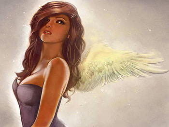Girl with wings, wings, lady, brunette, angel, girl, woman HD wallpaper