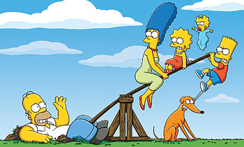 The Simpsons, cartoon, Simpsons, family, fall HD wallpaper