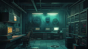 Cyberpunk Computer Room, computer HD wallpaper