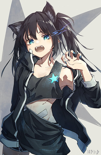 Anime girl, cat, cute HD phone wallpaper