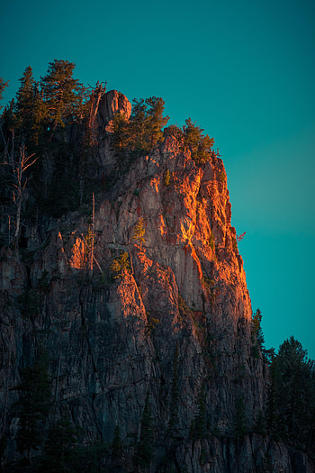 Nature, Trees, Sky, Mountains, Rock, Vertex, Top HD phone wallpaper