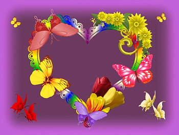 Butterfly Heart, Heart, Colourful, Butterfly, Purple HD wallpaper