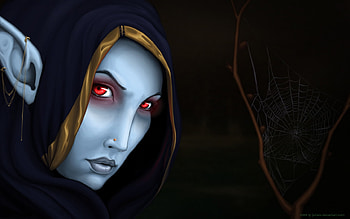 Traxex Drow Ranger, drow, red eyes, woman, female HD wallpaper