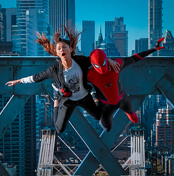 Spiderman, red, Tom Holland, Peter Parker, mj, no way home HD phone wallpaper
