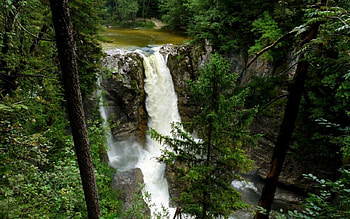 Waterfall, falls, nature, tree HD wallpaper