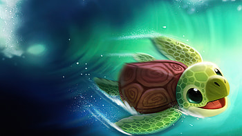 Turtle Surfer , turtle, artist, artwork, digital-art, deviantart HD wallpaper