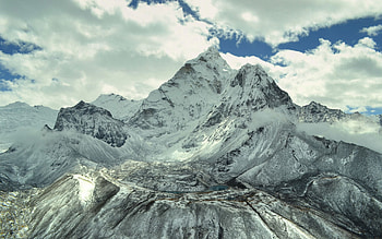 Nature, Sky, Mountains, Snow, Vertex, Shine, Light, Tops HD wallpaper