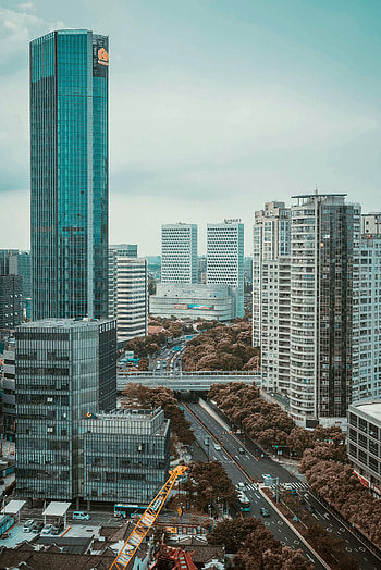 Cities, Auto, Architecture, City, Road, Skyscrapers HD phone wallpaper