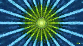 Kiwi flower, blue, by cehenot, art, painting, abstract, pictura, green, texture HD wallpaper