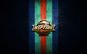 New York Riptide, golden logo, NLL, blue metal background, american lacrosse team, New York Riptide logo, National Lacrosse League, lacrosse, NY Riptide HD wallpaper