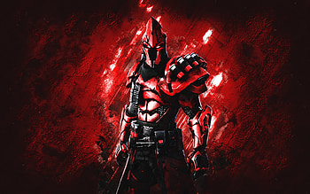 Fortnite Red Ultima Knight Skin, Fortnite, main characters, red stone background, Red Ultima Knight, Fortnite skins, Red Ultima Knight Skin, Red Ultima Knight Fortnite, Fortnite characters HD wallpaper