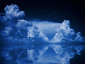 blue clouds, blue, clouds HD wallpaper