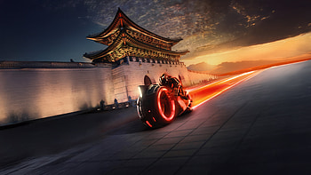Tron Ares In Electric Red, tron-ares, lightcycle, movies, 2025-movies, jared-leto, disney, tron, poster HD wallpaper