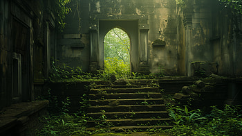 Ancient Ruins Enveloped by Nature, ruin, ancient ruin, abandoned building HD wallpaper