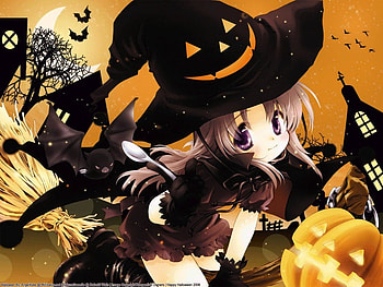 Halloween witch, sweet, halloween, hat, witch HD wallpaper