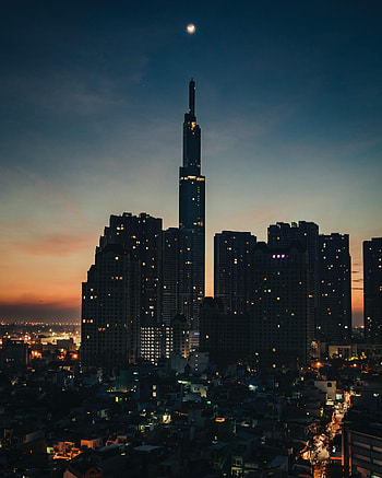 Cities, Twilight, City, Building, Skyscrapers, Dusk, Evening HD phone wallpaper