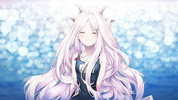 Happy mood, pink hair anime girl, original HD wallpaper