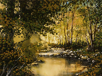 painted yellow forest, natural, forest, painted, yellow HD wallpaper