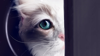 Cat Behind Green Eyes, cat, animals, artist, artwork, digital-art, deviantart HD wallpaper