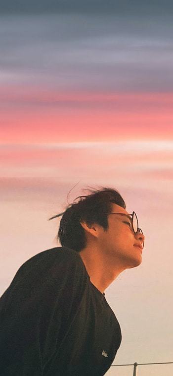 V bts, cloud, glasses, bts_, v_bts, v_ HD phone wallpaper