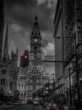 Traffic, USA, Moody, Dark, Scenic, Cityscapes, City, Citylife, Streets, Philadelphia, Atmospheric HD phone wallpaper