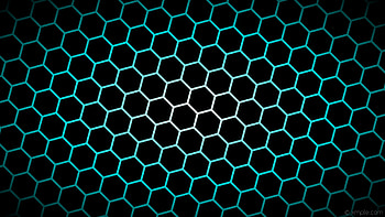 white hexagon blue gradient glow black dark turquoise HD wallpaper