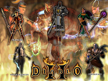 Diablo 2, paladin, barbarian, amazon, necromancer HD wallpaper