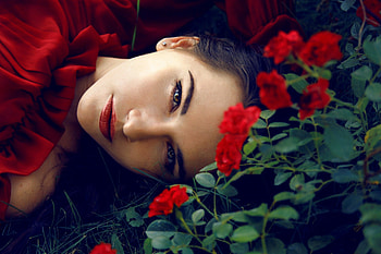 Rose Beauty for Dear Inspi, lady, model, flowers, people HD wallpaper
