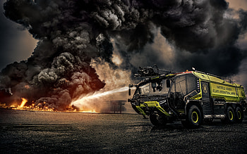 Rosenbauer Panther, 6x6, airfield fire truck, front view, special trucks, fire trucks, new Panther 6x6, Rosenbauer HD wallpaper