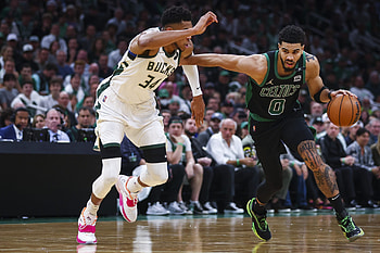Giannis Antetokounmpo, Jayson Tatum HD wallpaper