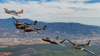 Heritage Flight, aircraft, history, display, planes, vintage, war HD wallpaper
