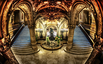 frogs in paris opera house lobby r, stairs, frogs, theater, lobby, opera, r HD wallpaper