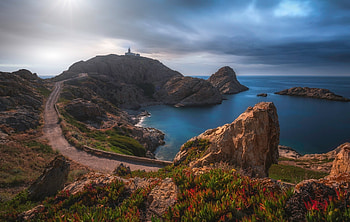 Corsica Island, Coast Corsica, Sea rocks, La Pietra HD wallpaper