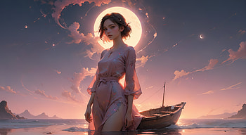 Whispers Of The Night, artist, artwork, art, digital-art, ai, girl, fantasy-girls, deviantart HD wallpaper