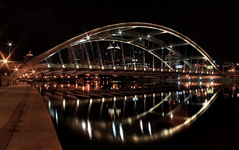 Cities, Rivers, City, Lights, Bridge HD wallpaper