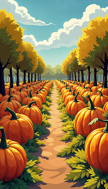 Autumn Bliss: A Pumpkin Patch , pumpkin patch, Autumn, tree HD phone wallpaper