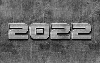 2022 metal 3D digits, , Happy New Year 2022, gray metal backgrounds, 2022 concepts, 3D art, 2022 new year, 2022 year numbers, 2022 on metal background, 2022 year digits HD wallpaper
