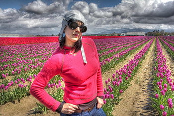 I'm in Charge !, pink, field, flower, sky, girl HD wallpaper