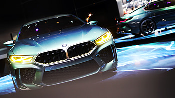 Headlight, front, BMW M8 Gran Coupe HD wallpaper